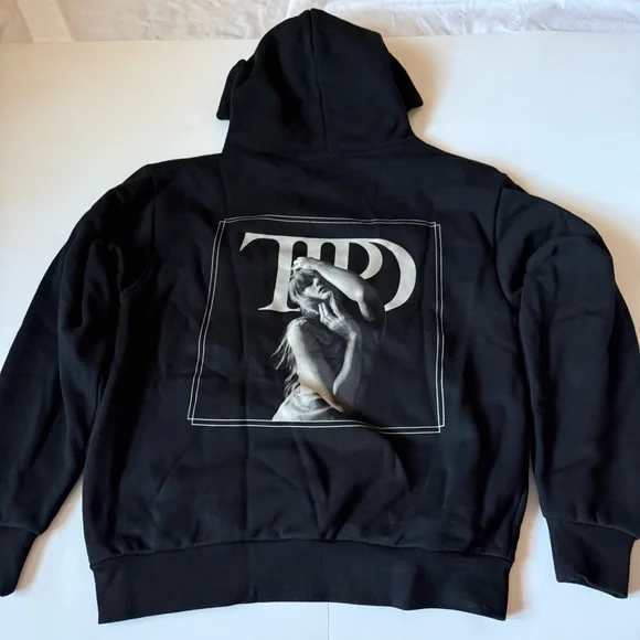 Taylor Swift Black Crewneck Hoodie with Minimal Logo - Picture 2 of 6